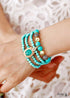 Boho Necklace, Mala Stone Beads Turquoise Gold